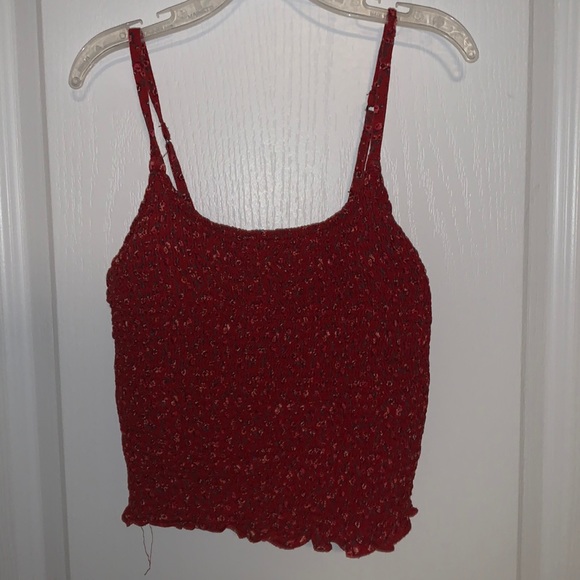 red floral hollister tank top, size m